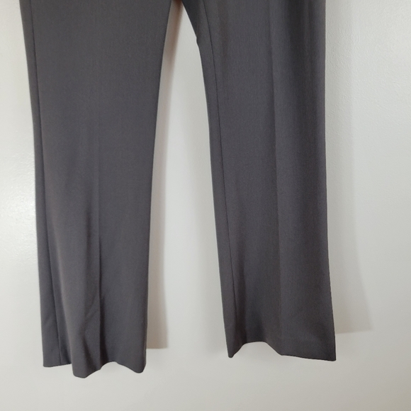 EXPRESS Columnist Studio Stretch Slim Flare grey low rise career office pants - Picture 3 of 11